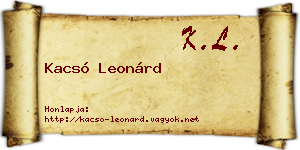 Kacsó Leonárd névjegykártya